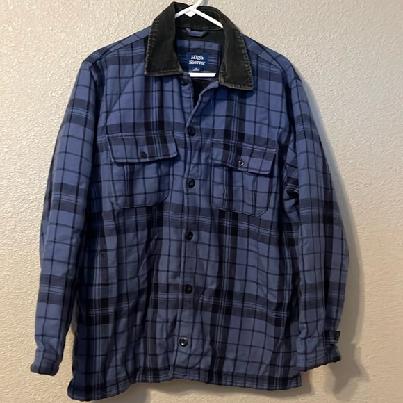 High Sierra , men’s quilted flannel with corduroy collar - Picture 1 of 5